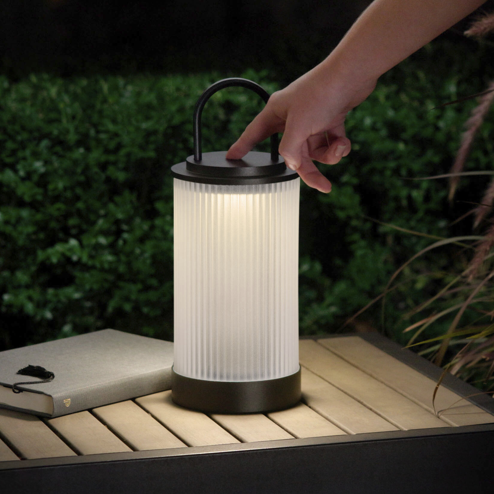 Tawa 11 inch 2.2 watt Black Rechargeable Table Lamp Portable Light